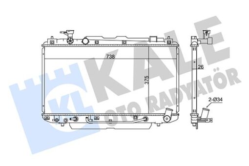 Radyatör Toyota Rav 4 Iı Al/pl/brz 375x738x26 - 1640028500-1640028140-1640028190