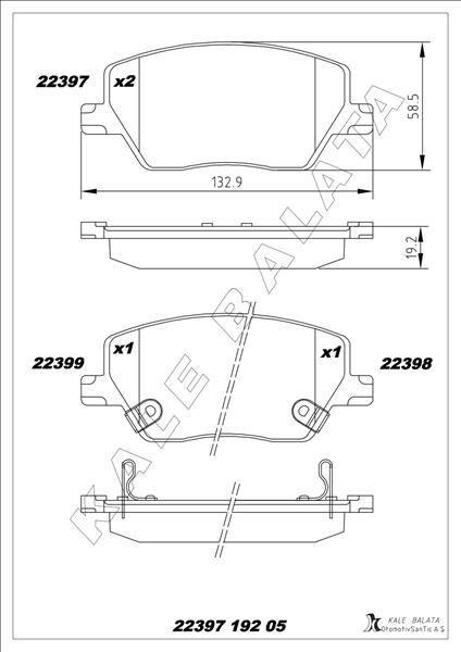 On Balata Fıat Egea 16 1.0 1.3 Mtj 1.4 1.6 1.6d K:19 Mm G:133 Mm Y:58.5 Mm Küçük Tip - 77367910-77367628