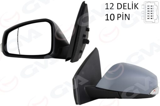 Elektrikli Isıtmalı Sinyalli Katlanır Astarlı Konveks Sağ R Megane Fluence 08- - 51403755415-963010192R-963016738R