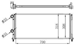 Radyatör Doblo 1.9 Jtd-1.3mtj Mek Ac Klimasız 700x305x38 -46807378 - 55174187-51779233-51861635