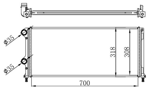 Radyatör Doblo 1.9 Jtd-1.3mtj Mek Ac Klimasız 700x305x38 -46807378 - 55174187-51779233-51861635