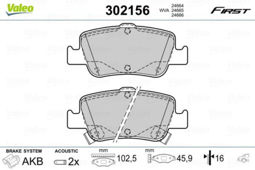 Arka Fren Balata Toyota Aurıs. Corolla 1.33l 1.6l 1nr-fe 1zr-fae Nre180 Zre181 Zre185 12- 1.4l 1nd-ftv D-4d Nde150 Nde180 07- - 0446602180-0446602170-0446602181