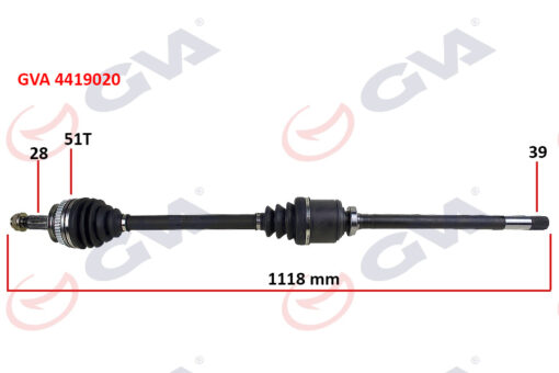Aks Komple Ön Sağ Renault Master Iı 98 06 Opel Movano A 98 01 1.9dci 2.2dci 2.5dci 2.8dci 51diş 1118mm - 7700102980-8200052426-8200169281