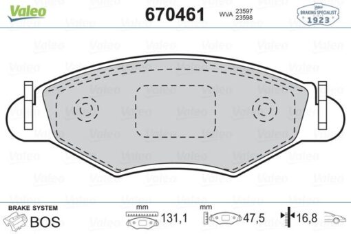 Ön Fren Balatası Peugeot P206 1.4 1.6 09/98 P306 1.4 1.6 5/93 - 4254.94-421.91-4253.20-WVA23205