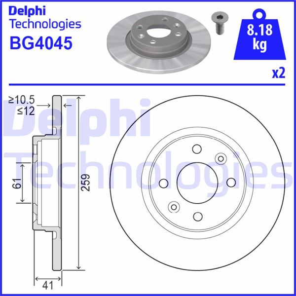 Ön Fren Diski Renault Symbol Iı 08 Symbol Iıı 13 Twıngo I 96 Dacıa Logan 06 Logan Iı Mcv 12 Sandero 08 Sandero Iı 13 259x12 4 Delik - 402065345R-7701208252-402065236R