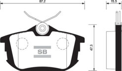Arka Balata Carısma 95-06 Colt 1.3-1.5 04-12 Volvo S40 1.6-1.8-2.0-2.0t V40 95-04 Gdb1314-g - M850978-30638455-WVA21861
