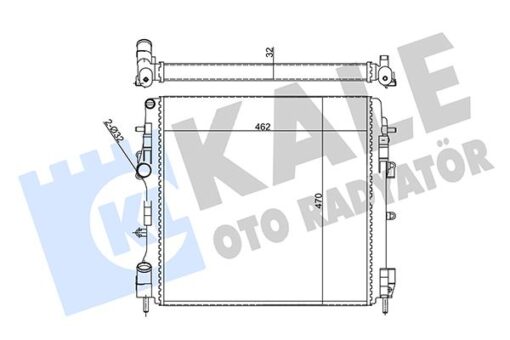 Radyatör Kng 1.5dcı-1.2-1.6 16v-1.9dcı Ac Klimasız Mek 470x460x27 - 7701473785-8200072713-8200209792