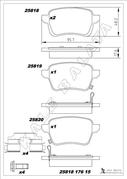 Arka Fren Balatası Opel Corsa E 14 19 Adam 14 19 15 Jant Rpo J67 Fıat Egea 16 500l 13 264mm - 95517078-1605285-77367914-77366595
