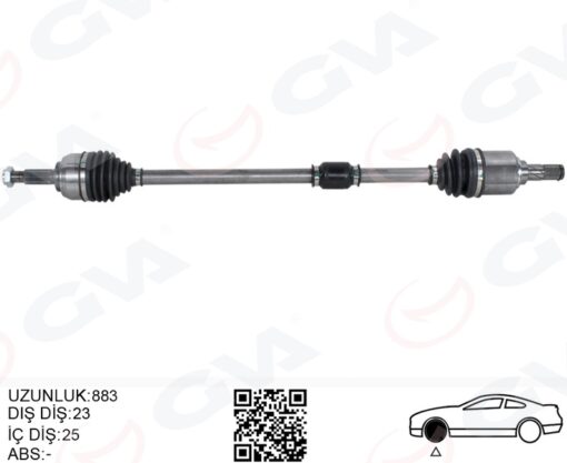 Komple Aks Sağ Nıssan Mıcra 1.2l Cg12de Cga3de Cr12de Cr14de 1.5l K9k Otomatik Vites K12 03-09 23x25 - 39100AY105-39100AY10A