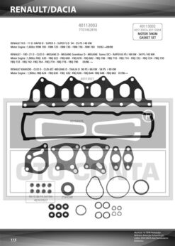 Üst Takım Contası Kng-r19-mgn-scenıc 1.9 Dzl. Keçeli Subap Lastikli Skc Siz - 7701465262
