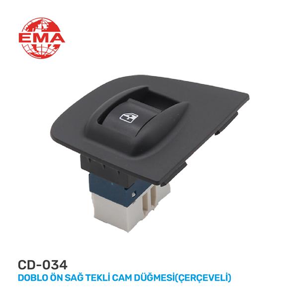 Cam Açma Anahtarı Fıat Doblo 05- Sağ Tekli-çerçeveli - 735417034