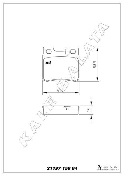 Fren Balatası Arka Mercedes W201 W202 W210 W124 R170 - A0054201720