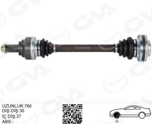 Komple Aks Arka Sol Bmw E81 E82 E87 E88 E90 E91 E92 E93 600mm Diş 30 - 33217561789-33207604601-33217533453