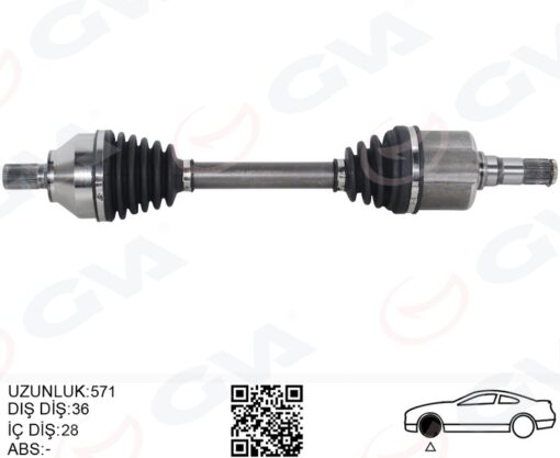Ön Aks Komple Sol Volvo V40 Iı 2.0 12 C30 2.0 12 C70 Iı 2.0 D 08 09 V50 2.0 06 12 Otomatik Şanzıman - 36001180-36002447-36011265