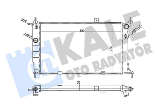 Su Radyatörü Opel Astra F 1.4ı 1.6ı 1.8ı 2.0ı 91 Mt Ac Mekanik 590x378x34 - 1300116-1300147-52455009