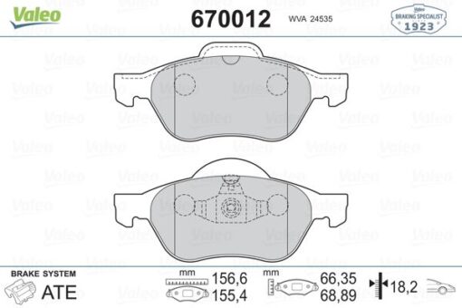 Ön Balata Megane Iı 02 Scenıc Iı 02 Clıo Iıı 05 1.5dci 1.6 16v 2.0 16v - 410601237R-7701209100-WVA24535