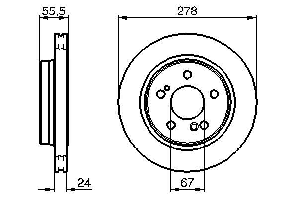 Fren Dıskı Arka Mercedes W202 W203 Cl203 S203 C208 C209 A208 A209 W210 R170 - A2104230812
