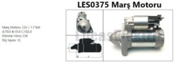 Mars Motoru 12v 1.7kw 12 Dıs Mercedes W204 X204 C218 W212 C207 W639 B906 - A0061514501