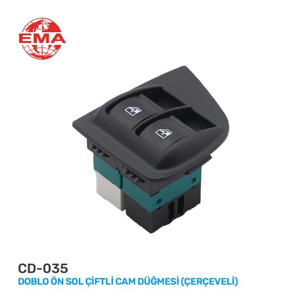 Cam Açma Anahtarı Fıat Doblo 05- Sol Çiftli-çerçeveli - 735417033