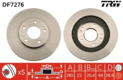 Ön Fren Aynası Pajero 99-01 285x22x5xhavalı - MR334996