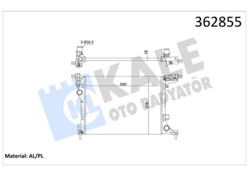 Su Radyatörü Fıat 500l 1.4 12 Mt Mekanik 540x416x18 - 51887898