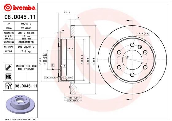 Fren Dıskı Arka Mercedes Sprınter B907 B910 18 Kod: -b25 - A9104230200