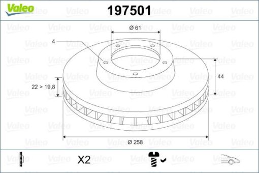 Ön Fren Aynası Clıo Iv 12 Clıo V 19 Symbol Iıı 14 Dacıa Logan Iı 12 258x22.2 4 Delik Havalandırmalı - 402066839R-402063149R-402062212R