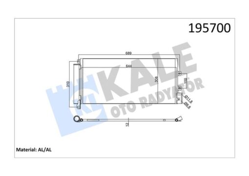 Klima Kondenseri Lınea 1.3 Jtd 628x305x12 1 Sıra Alb Sistem - 51785227-1785227