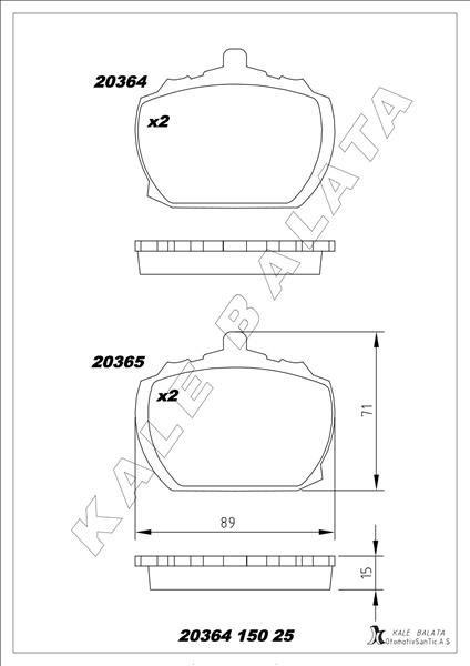Ön Balata Transıt 2.0 2.5d P100 65-92 - 86VX2K021AA-1571569
