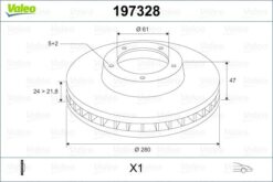Ön Fren Diski Renault Laguna Iı 01 07 280x21.8 Havalı 5 Delik - 7701206613-8200007121-8671017410