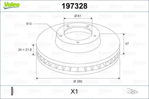 Ön Fren Diski Renault Laguna Iı 01 07 280x21.8 Havalı 5 Delik - 7701206613-8200007121-8671017410