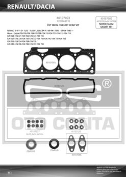 Üst Takım Contası R11 Flash 1700cc Keçeli Skc 1.40mm Subap Lastikli - 7701465227