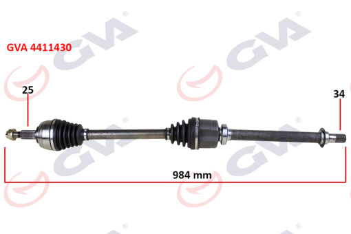 Komple Aks Sağ Renault Fluence 09- Megane Iv 1.5 Dci 6 Vites Auto. 984mm - 391009864R-391003813R