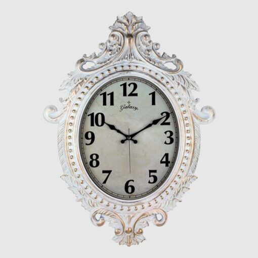 731-ba Duvar Saati Gri Çerçeve Çap:73cm X 54cm Vintage Taçlı Eksitme Dekoratif Amerikan Bristol Kadran Akar Saniyeli Mekanizma Akrilik Boya Mineral Cam - SAAT 731-G