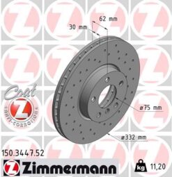 Fren Dıskı On 332mm Bmw E70 F15 E71 F16 Delikli - 34116793245-34116868939-34116886478