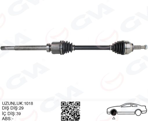 Komple Aks Sağ Renault Trafic Iıı 1.6 Dci 14- 1018mm - 391005010R-93453895-4422670