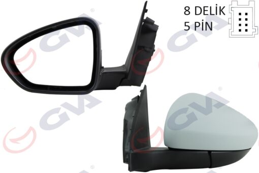 Dış Dikiz Aynası Sol Egea 15 Elektrikli Isıtmalı Astarlı Konveks 5 Fiş Vm-6157ehpl - 735646195-735656599