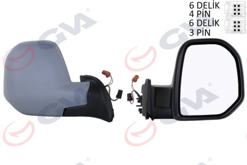 Dış Dikiz Aynası Sağ Berlıngo-partner 08 Elektrikli Isıtmalı Sensörlü Astarlı Konveks Vm-6118ehpsr - 8153.TQ-8153.TT