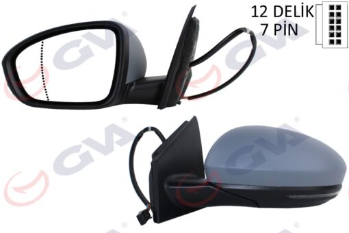 Dış Dikiz Aynası Sol Megane Iv 15 Elektrikli Isıtmalı Sinyalli Astarlı Asferik Vm-6142ehpal - 963028559R-963027812R