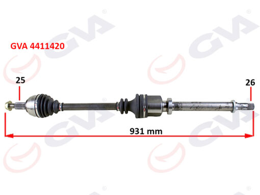 Komple Aks Sağ Megane 3-fluence 1.5 Dci 6 Vites 09 931mm - 8200725502-391000128R-8200896391