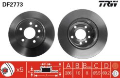 Arka Fren Aynası Vectra B 96-02 Saab 900 93-03 286 X 10 X 5dl Dolu 5084751-5391578-90495269 - 569118-93182293-569210-90512910