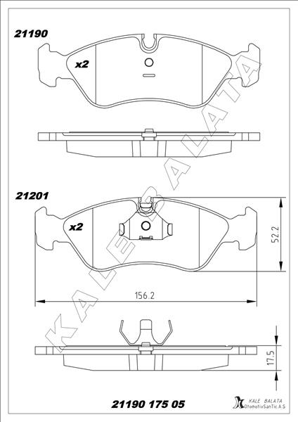 Ön Balata Astra F 91-98 Calıbra-omega-vectra A 1.8-2.0 88-95 - 1605808-1605089-1605911-WVA21190
