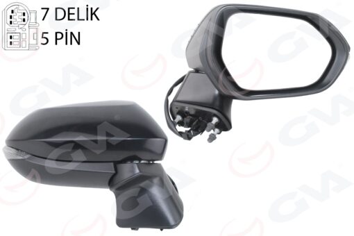 Dış Dikiz Aynası Sağ Elektikli Sinyalli Konv Siyah 5 Pin Li Toyota Corolla 19- - 8791002924