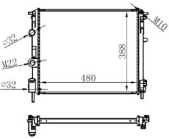 Radyatör Clıo Iı-kng-logan1.5 Dcı-1.6 16v-1.9 Dtı-k4m Ac Mek 480x414.5x23 - 7700428082