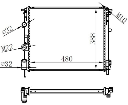 Radyatör Clıo Iı-kng-logan1.5 Dcı-1.6 16v-1.9 Dtı-k4m Ac Mek 480x414.5x23 - 7700428082