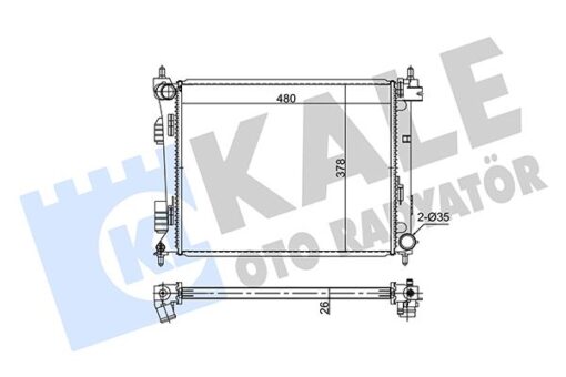 Radyatör Brazing Accent Blue-i20-kıa Rıo Dizel 11 Manuel 480x382x26 Al-pl-brz - 253101R300