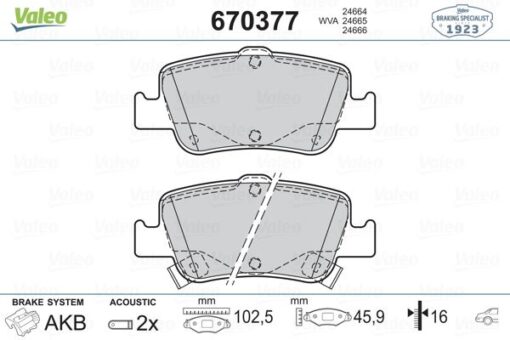 Arka Fren Balata Toyota Aurıs. Corolla 1.33l 1.6l 1nr-fe 1zr-fae Nre180 Zre181 Zre185 12- 1.4l 1nd-ftv D-4d Nde150 Nde180 07- - 0446602180-0446602170-0446602181