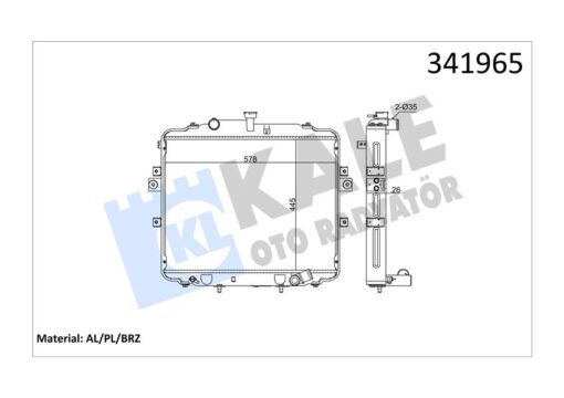 Radyatör Brazing H100 04 Ac Klimasız Mek 445x580x26 Al-pl - 253104F210