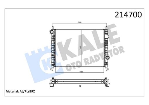 Radyatör Albea 1.3 Jtd-palıo Ym-strada 06 Ac 520x395x42 2 Sıra Alb Sistem - 51806901-51718122