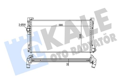 Su Radyatörü Fıat Idea 04 Punto 03 Lancıa Ypsılon 06 1.3dmtj Mt Brazıng 580x308x32 - 51700805-51708005-51733001